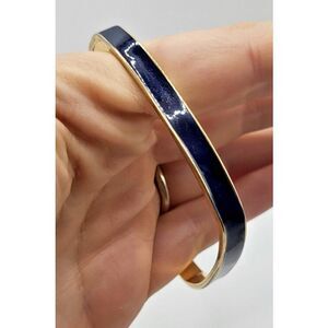 Monet Navy Blue Square Enamel Bangle Bracelet 2.5in dia